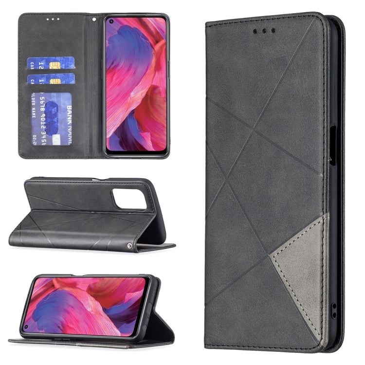 Rhombus Texture Horizontal Flip Magnetic Leather Case with Holder & Card Slots, For OPPO A7, For OPPO A15, For OPPO A54 4G / A55 5G, For OPPO A74 4G / F19 4G, For OPPO A74 5G / A93 5G / A54 5G, For OPPO A94 4G / Reno 5F / F19 Pro                       ...
