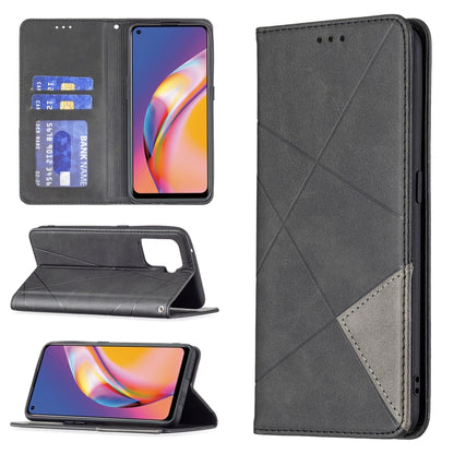 Rhombus Texture Horizontal Flip Magnetic Leather Case with Holder & Card Slots, For OPPO A7, For OPPO A15, For OPPO A54 4G / A55 5G, For OPPO A74 4G / F19 4G, For OPPO A74 5G / A93 5G / A54 5G, For OPPO A94 4G / Reno 5F / F19 Pro                       ...