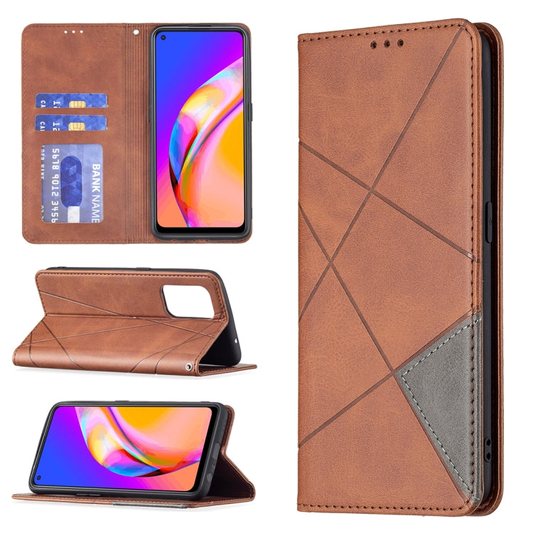 Rhombus Texture Horizontal Flip Magnetic Leather Case with Holder & Card Slots, For OPPO A7, For OPPO A15, For OPPO A54 4G / A55 5G, For OPPO A74 4G / F19 4G, For OPPO A74 5G / A93 5G / A54 5G, For OPPO A94 4G / Reno 5F / F19 Pro                       ...