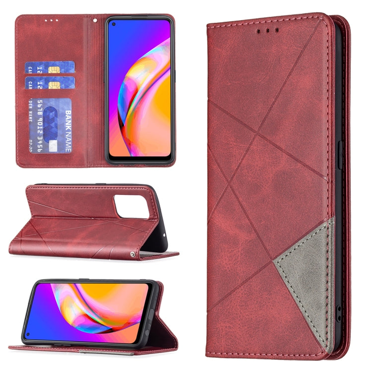 Rhombus Texture Horizontal Flip Magnetic Leather Case with Holder & Card Slots, For OPPO A7, For OPPO A15, For OPPO A54 4G / A55 5G, For OPPO A74 4G / F19 4G, For OPPO A74 5G / A93 5G / A54 5G, For OPPO A94 4G / Reno 5F / F19 Pro                       ...