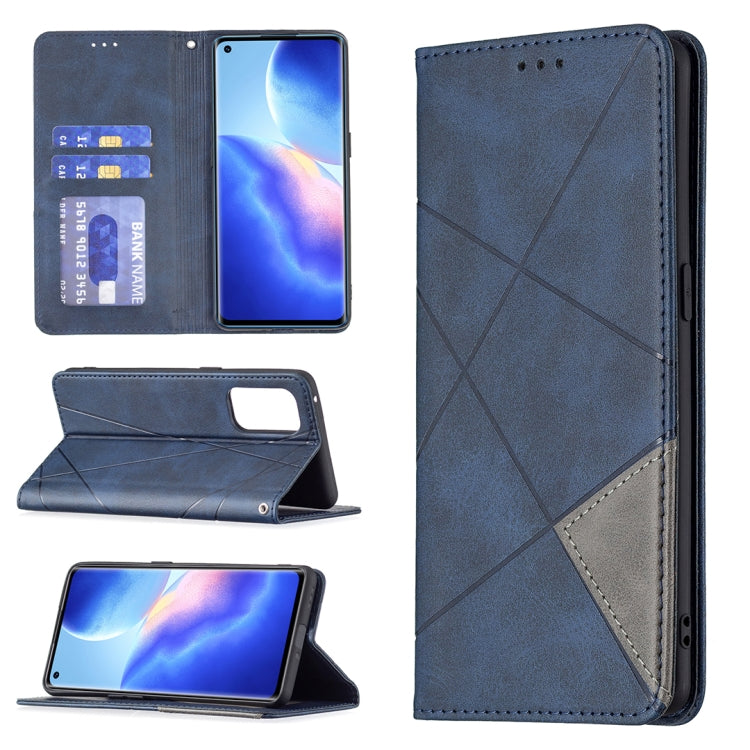 Rhombus Texture Horizontal Flip Magnetic Leather Case with Holder & Card Slots, For OPPO A7, For OPPO A15, For OPPO A54 4G / A55 5G, For OPPO A74 4G / F19 4G, For OPPO A74 5G / A93 5G / A54 5G, For OPPO A94 4G / Reno 5F / F19 Pro                       ...