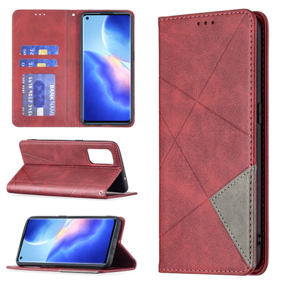 Rhombus Texture Horizontal Flip Magnetic Leather Case with Holder & Card Slots, For OPPO A7, For OPPO A15, For OPPO A54 4G / A55 5G, For OPPO A74 4G / F19 4G, For OPPO A74 5G / A93 5G / A54 5G, For OPPO A94 4G / Reno 5F / F19 Pro                       ...