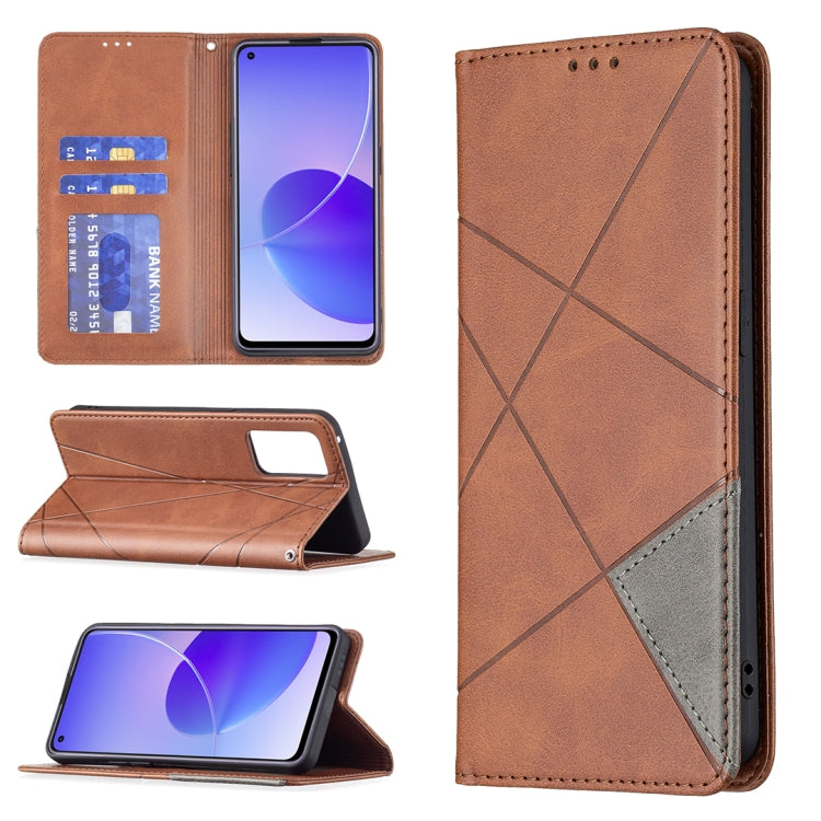 Rhombus Texture Horizontal Flip Magnetic Leather Case with Holder & Card Slots, For OPPO A7, For OPPO A15, For OPPO A54 4G / A55 5G, For OPPO A74 4G / F19 4G, For OPPO A74 5G / A93 5G / A54 5G, For OPPO A94 4G / Reno 5F / F19 Pro                       ...