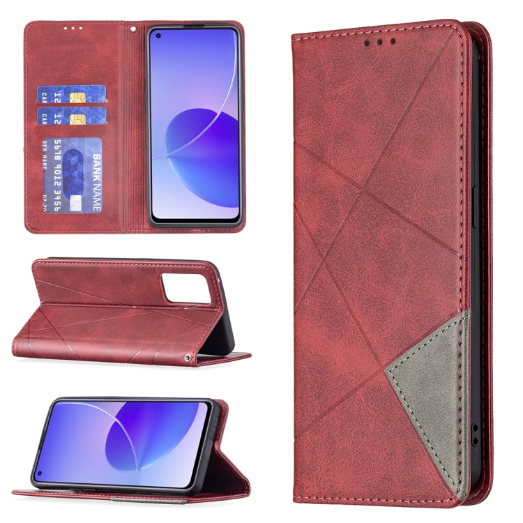 Rhombus Texture Horizontal Flip Magnetic Leather Case with Holder & Card Slots, For OPPO A7, For OPPO A15, For OPPO A54 4G / A55 5G, For OPPO A74 4G / F19 4G, For OPPO A74 5G / A93 5G / A54 5G, For OPPO A94 4G / Reno 5F / F19 Pro                       ...