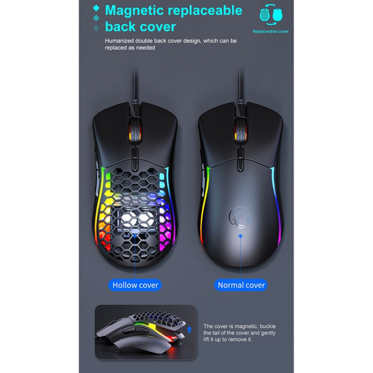 iMICE T60 7-key Custom Colorful Luminous Wired Honeycomb Gaming Mouse, Cable Length: 1.8m