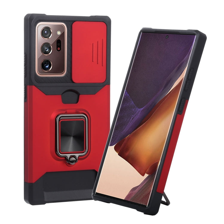 Sliding Camera Cover Design PC + TPU Shockproof Case with Ring Holder & Card Slot, For Google Pixel 5a 5G, For Samsung Galaxy A42 5G, For Samsung Galaxy A72 5G, For Samsung Galaxy Note20 Ultra, For Samsung Galaxy S21 5G, For Samsung Galaxy S21+ 5G     ...
