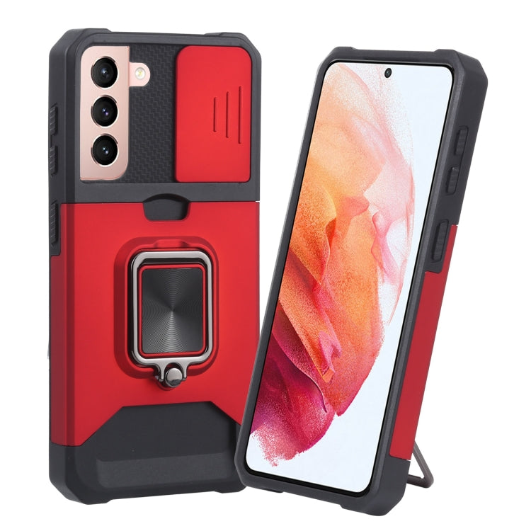 Sliding Camera Cover Design PC + TPU Shockproof Case with Ring Holder & Card Slot, For Google Pixel 5a 5G, For Samsung Galaxy A42 5G, For Samsung Galaxy A72 5G, For Samsung Galaxy Note20 Ultra, For Samsung Galaxy S21 5G, For Samsung Galaxy S21+ 5G     ...