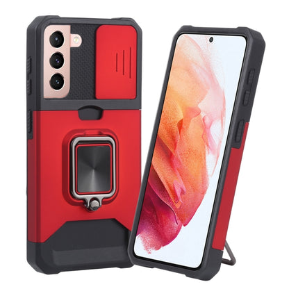 Sliding Camera Cover Design PC + TPU Shockproof Case with Ring Holder & Card Slot, For Google Pixel 5a 5G, For Samsung Galaxy A42 5G, For Samsung Galaxy A72 5G, For Samsung Galaxy Note20 Ultra, For Samsung Galaxy S21 5G, For Samsung Galaxy S21+ 5G     ...