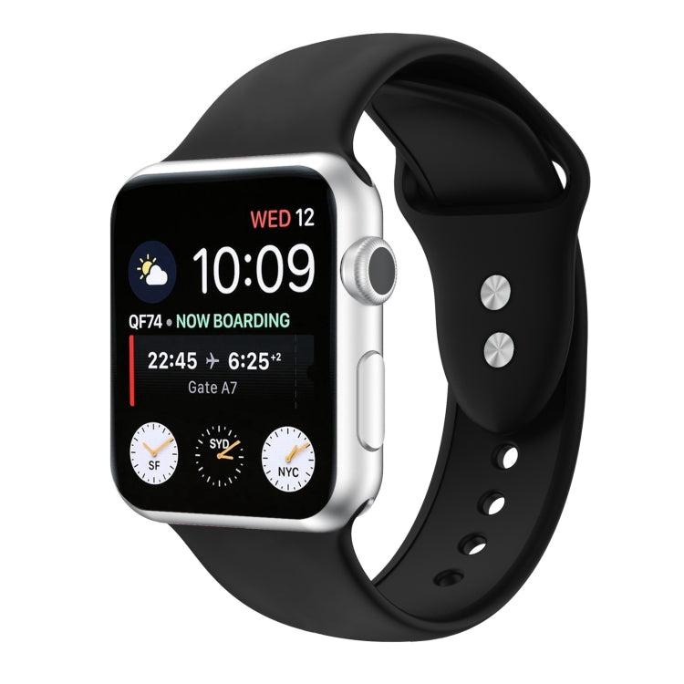 Double Nail Silicone Replacement Strap Watchband For Apple Watch Series, 7 45mm / 6 & SE & 5 & 4 44mm / 3 & 2 & 1 42mm, 7 41mm / 6 & SE & 5 & 4 40mm / 3 & 2 & 1 38mm