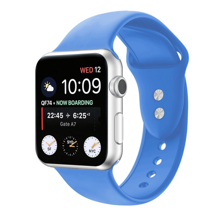 Double Nail Silicone Replacement Strap Watchband For Apple Watch Series, 7 45mm / 6 & SE & 5 & 4 44mm / 3 & 2 & 1 42mm, 7 41mm / 6 & SE & 5 & 4 40mm / 3 & 2 & 1 38mm
