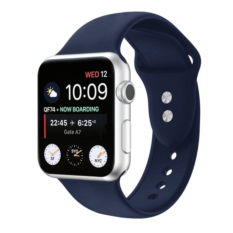 Double Nail Silicone Replacement Strap Watchband For Apple Watch Series, 7 45mm / 6 & SE & 5 & 4 44mm / 3 & 2 & 1 42mm, 7 41mm / 6 & SE & 5 & 4 40mm / 3 & 2 & 1 38mm
