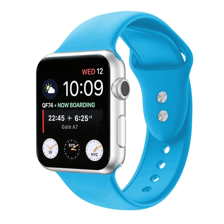 Double Nail Silicone Replacement Strap Watchband For Apple Watch Series, 7 45mm / 6 & SE & 5 & 4 44mm / 3 & 2 & 1 42mm, 7 41mm / 6 & SE & 5 & 4 40mm / 3 & 2 & 1 38mm