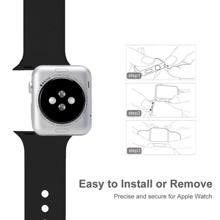 Double Nail Silicone Replacement Strap Watchband For Apple Watch Series, 7 45mm / 6 & SE & 5 & 4 44mm / 3 & 2 & 1 42mm, 7 41mm / 6 & SE & 5 & 4 40mm / 3 & 2 & 1 38mm
