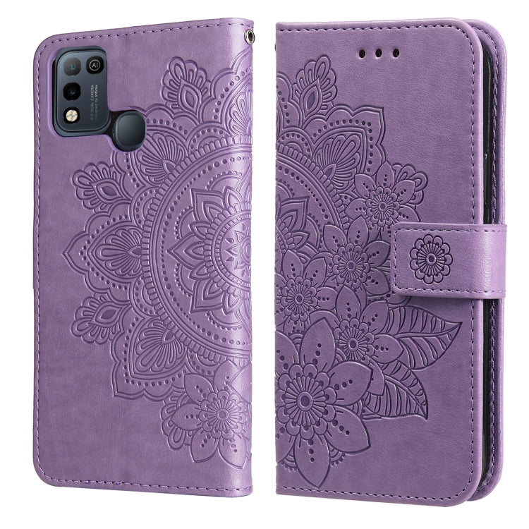 7-petal Flowers Embossing Pattern Horizontal Flip PU Leather Case with Holder & Card Slots & Wallet & Photo Frame, For Infinix Hot 9 / Note 7 Lite / X655C, For Tecno Pop 2 F / Pop 2 Power, For Infinix Smart 5 / Hot 10 Lite / X657, For Tecno Spark 6 Go ...