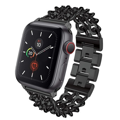 Metal Cowboy Replacement Strap Watchband For Apple Watch Series, 7 41mm / 6 & SE & 5 & 4 40mm / 3 & 2 & 1 38mm, 7 45mm / 6 & SE & 5 & 4 44mm / 3 & 2 & 1 42mm