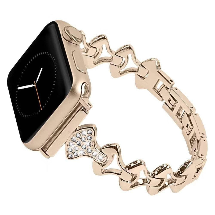 Sector Shape Diamond Metal Replacement Strap Watchband For Apple Watch Series, 7 41mm / 6 & SE & 5 & 4 40mm / 3 & 2 & 1 38mm, 7 45mm / 6 & SE & 5 & 4 44mm / 3 & 2 & 1 42mm
