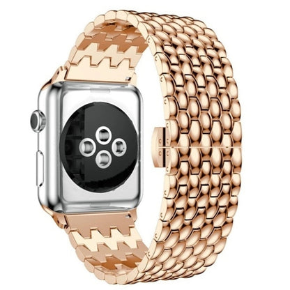 Fish-scale Texture Metal Replacement Strap Watchband For Apple Watch Series, 7 41mm / 6 & SE & 5 & 4 40mm / 3 & 2 & 1 38mm, 7 45mm / 6 & SE & 5 & 4 44mm / 3 & 2 & 1 42mm