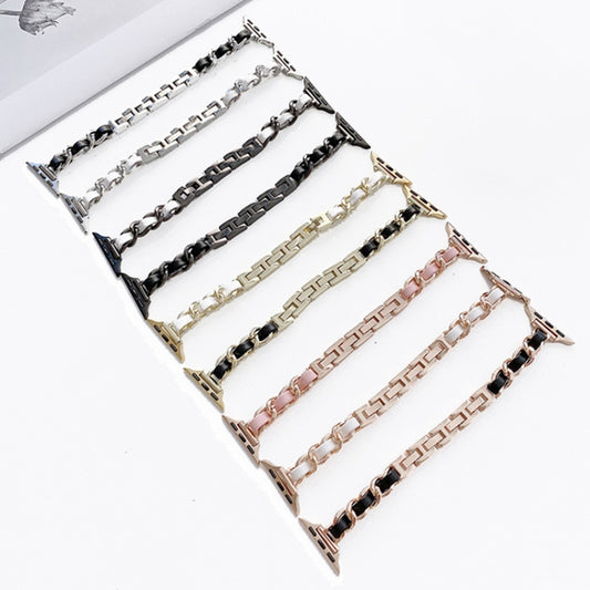 Single Row Metal Replacement Strap Watchband For Apple Watch Series, 7 41mm / 6 & SE & 5 & 4 40mm / 3 & 2 & 1 38mm, 7 45mm / 6 & SE & 5 & 4 44mm / 3 & 2 & 1 42mm