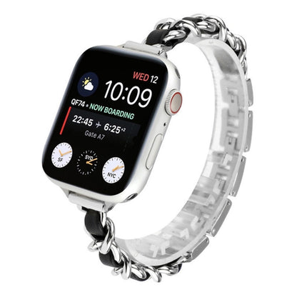 Single Row Metal Replacement Strap Watchband For Apple Watch Series, 7 41mm / 6 & SE & 5 & 4 40mm / 3 & 2 & 1 38mm, 7 45mm / 6 & SE & 5 & 4 44mm / 3 & 2 & 1 42mm