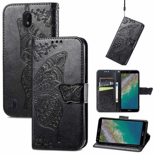 Butterfly Love Flowers Embossed Horizontal Flip Leather Case with Holder & Card Slots & Wallet & Lanyard, For Nokia C01 Plus, For Nokia XR20, For Oukitel C21, For OnePlus Nord 2 5G, For ZTE Blade A51, For ZTE Blade A71