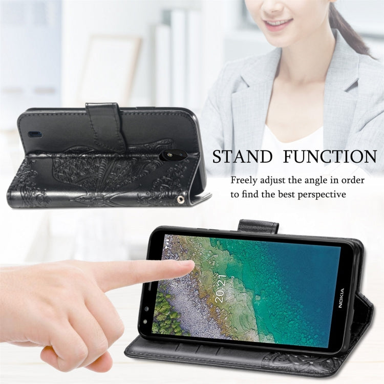 Butterfly Love Flowers Embossed Horizontal Flip Leather Case with Holder & Card Slots & Wallet & Lanyard, For Nokia C01 Plus, For Nokia XR20, For Oukitel C21, For OnePlus Nord 2 5G, For ZTE Blade A51, For ZTE Blade A71