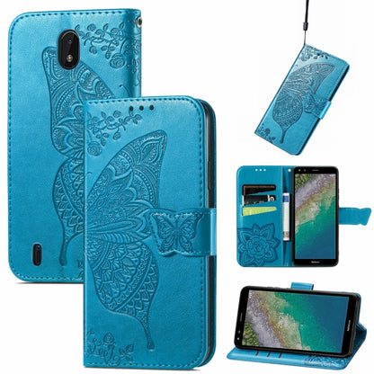 Butterfly Love Flowers Embossed Horizontal Flip Leather Case with Holder & Card Slots & Wallet & Lanyard, For Nokia C01 Plus, For Nokia XR20, For Oukitel C21, For OnePlus Nord 2 5G, For ZTE Blade A51, For ZTE Blade A71