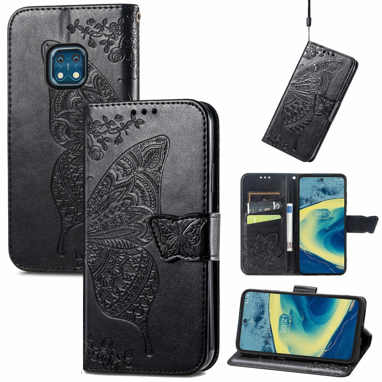 Butterfly Love Flowers Embossed Horizontal Flip Leather Case with Holder & Card Slots & Wallet & Lanyard, For Nokia C01 Plus, For Nokia XR20, For Oukitel C21, For OnePlus Nord 2 5G, For ZTE Blade A51, For ZTE Blade A71