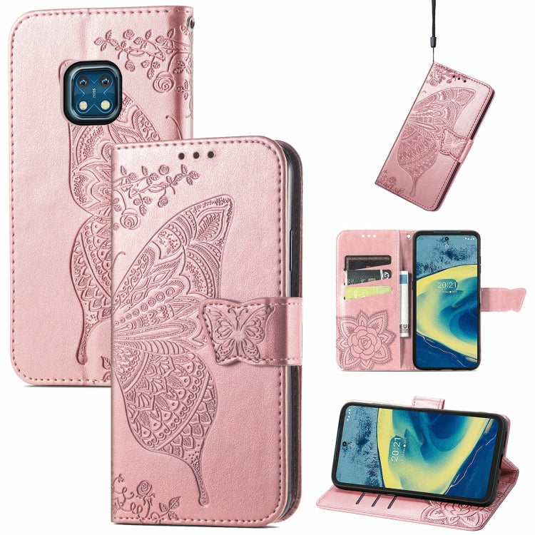 Butterfly Love Flowers Embossed Horizontal Flip Leather Case with Holder & Card Slots & Wallet & Lanyard, For Nokia C01 Plus, For Nokia XR20, For Oukitel C21, For OnePlus Nord 2 5G, For ZTE Blade A51, For ZTE Blade A71