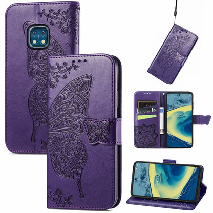Butterfly Love Flowers Embossed Horizontal Flip Leather Case with Holder & Card Slots & Wallet & Lanyard, For Nokia C01 Plus, For Nokia XR20, For Oukitel C21, For OnePlus Nord 2 5G, For ZTE Blade A51, For ZTE Blade A71