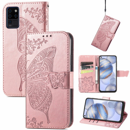 Butterfly Love Flowers Embossed Horizontal Flip Leather Case with Holder & Card Slots & Wallet & Lanyard, For Nokia C01 Plus, For Nokia XR20, For Oukitel C21, For OnePlus Nord 2 5G, For ZTE Blade A51, For ZTE Blade A71