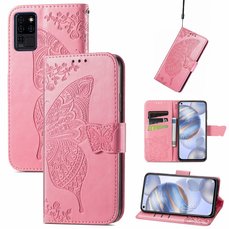 Butterfly Love Flowers Embossed Horizontal Flip Leather Case with Holder & Card Slots & Wallet & Lanyard, For Nokia C01 Plus, For Nokia XR20, For Oukitel C21, For OnePlus Nord 2 5G, For ZTE Blade A51, For ZTE Blade A71