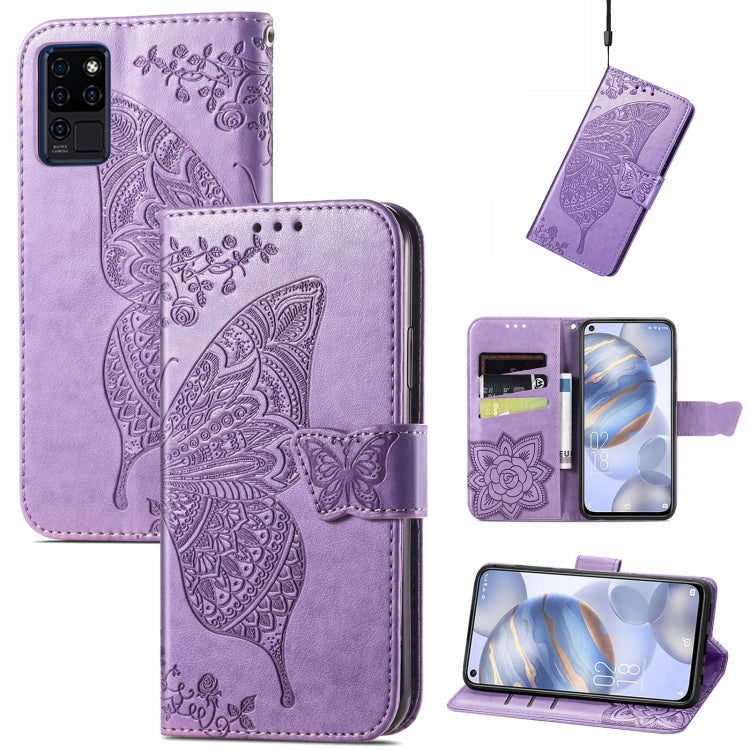 Butterfly Love Flowers Embossed Horizontal Flip Leather Case with Holder & Card Slots & Wallet & Lanyard, For Nokia C01 Plus, For Nokia XR20, For Oukitel C21, For OnePlus Nord 2 5G, For ZTE Blade A51, For ZTE Blade A71