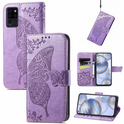 Butterfly Love Flowers Embossed Horizontal Flip Leather Case with Holder & Card Slots & Wallet & Lanyard, For Nokia C01 Plus, For Nokia XR20, For Oukitel C21, For OnePlus Nord 2 5G, For ZTE Blade A51, For ZTE Blade A71