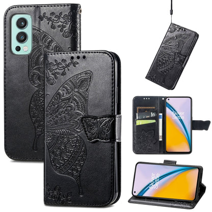 Butterfly Love Flowers Embossed Horizontal Flip Leather Case with Holder & Card Slots & Wallet & Lanyard, For Nokia C01 Plus, For Nokia XR20, For Oukitel C21, For OnePlus Nord 2 5G, For ZTE Blade A51, For ZTE Blade A71