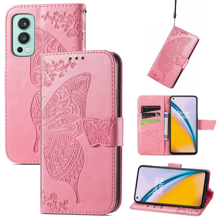 Butterfly Love Flowers Embossed Horizontal Flip Leather Case with Holder & Card Slots & Wallet & Lanyard, For Nokia C01 Plus, For Nokia XR20, For Oukitel C21, For OnePlus Nord 2 5G, For ZTE Blade A51, For ZTE Blade A71