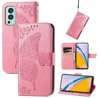 Butterfly Love Flowers Embossed Horizontal Flip Leather Case with Holder & Card Slots & Wallet & Lanyard, For Nokia C01 Plus, For Nokia XR20, For Oukitel C21, For OnePlus Nord 2 5G, For ZTE Blade A51, For ZTE Blade A71