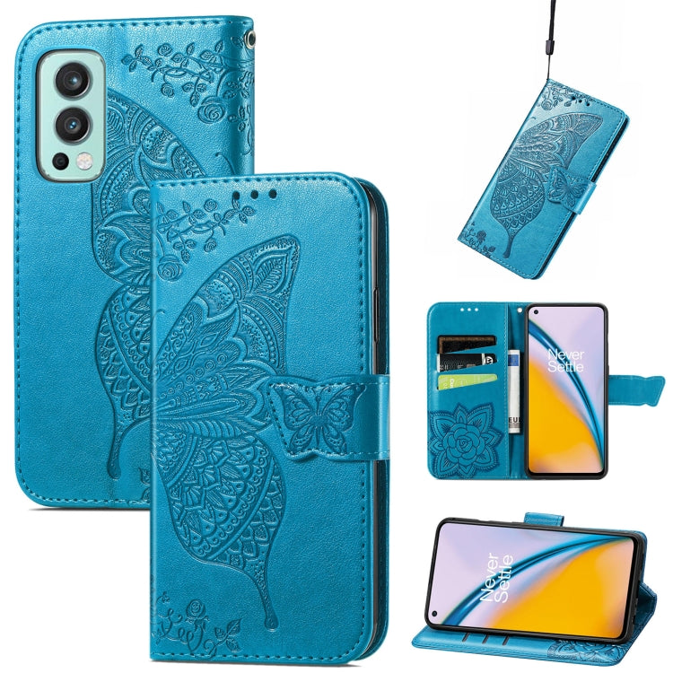 Butterfly Love Flowers Embossed Horizontal Flip Leather Case with Holder & Card Slots & Wallet & Lanyard, For Nokia C01 Plus, For Nokia XR20, For Oukitel C21, For OnePlus Nord 2 5G, For ZTE Blade A51, For ZTE Blade A71