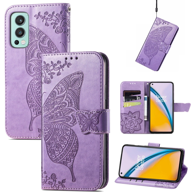 Butterfly Love Flowers Embossed Horizontal Flip Leather Case with Holder & Card Slots & Wallet & Lanyard, For Nokia C01 Plus, For Nokia XR20, For Oukitel C21, For OnePlus Nord 2 5G, For ZTE Blade A51, For ZTE Blade A71