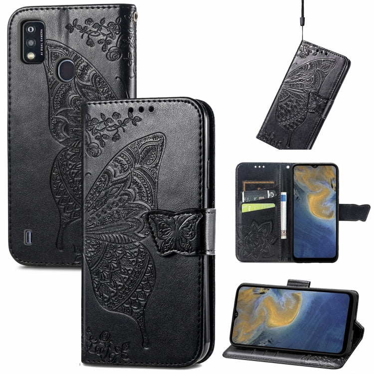 Butterfly Love Flowers Embossed Horizontal Flip Leather Case with Holder & Card Slots & Wallet & Lanyard, For Nokia C01 Plus, For Nokia XR20, For Oukitel C21, For OnePlus Nord 2 5G, For ZTE Blade A51, For ZTE Blade A71