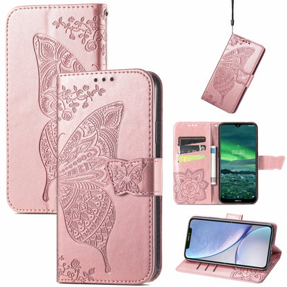 Butterfly Love Flowers Embossed Horizontal Flip Leather Case with Holder & Card Slots & Wallet & Lanyard, For Nokia C01 Plus, For Nokia XR20, For Oukitel C21, For OnePlus Nord 2 5G, For ZTE Blade A51, For ZTE Blade A71