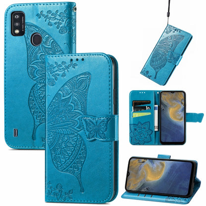 Butterfly Love Flowers Embossed Horizontal Flip Leather Case with Holder & Card Slots & Wallet & Lanyard, For Nokia C01 Plus, For Nokia XR20, For Oukitel C21, For OnePlus Nord 2 5G, For ZTE Blade A51, For ZTE Blade A71