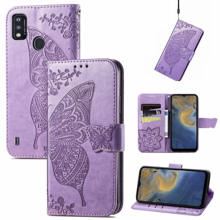 Butterfly Love Flowers Embossed Horizontal Flip Leather Case with Holder & Card Slots & Wallet & Lanyard, For Nokia C01 Plus, For Nokia XR20, For Oukitel C21, For OnePlus Nord 2 5G, For ZTE Blade A51, For ZTE Blade A71