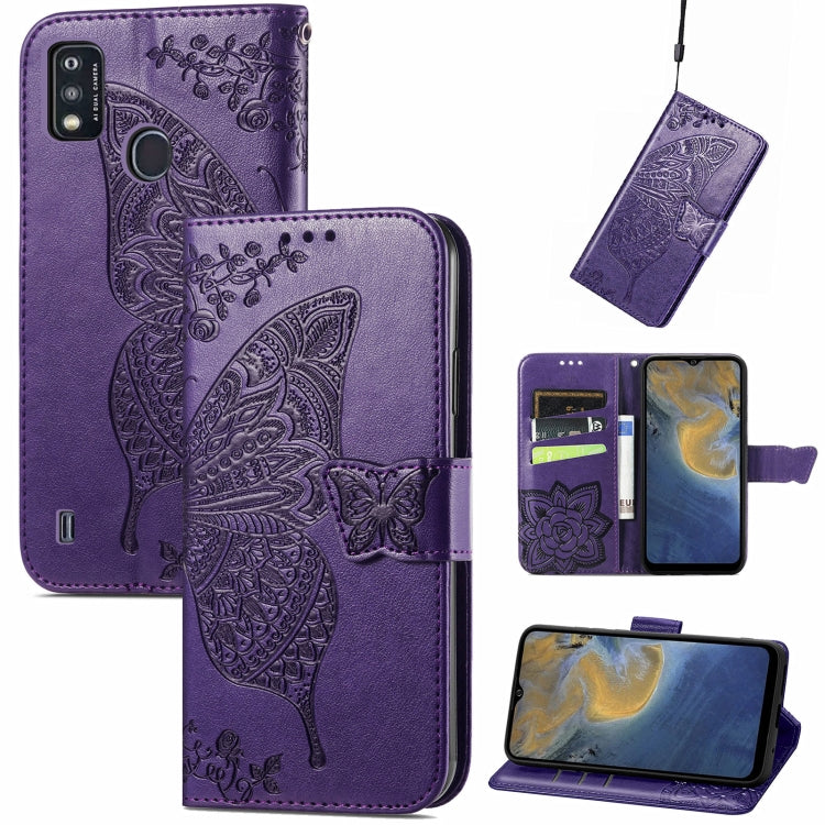 Butterfly Love Flowers Embossed Horizontal Flip Leather Case with Holder & Card Slots & Wallet & Lanyard, For Nokia C01 Plus, For Nokia XR20, For Oukitel C21, For OnePlus Nord 2 5G, For ZTE Blade A51, For ZTE Blade A71