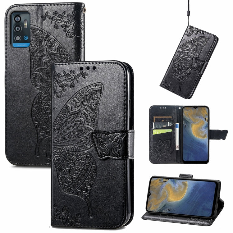 Butterfly Love Flowers Embossed Horizontal Flip Leather Case with Holder & Card Slots & Wallet & Lanyard, For Nokia C01 Plus, For Nokia XR20, For Oukitel C21, For OnePlus Nord 2 5G, For ZTE Blade A51, For ZTE Blade A71