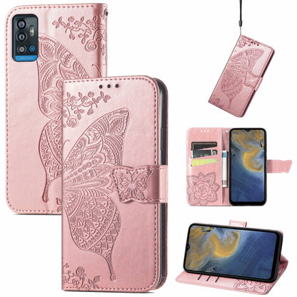 Butterfly Love Flowers Embossed Horizontal Flip Leather Case with Holder & Card Slots & Wallet & Lanyard, For Nokia C01 Plus, For Nokia XR20, For Oukitel C21, For OnePlus Nord 2 5G, For ZTE Blade A51, For ZTE Blade A71