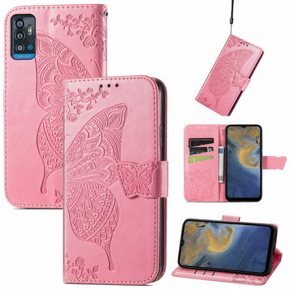 Butterfly Love Flowers Embossed Horizontal Flip Leather Case with Holder & Card Slots & Wallet & Lanyard, For Nokia C01 Plus, For Nokia XR20, For Oukitel C21, For OnePlus Nord 2 5G, For ZTE Blade A51, For ZTE Blade A71