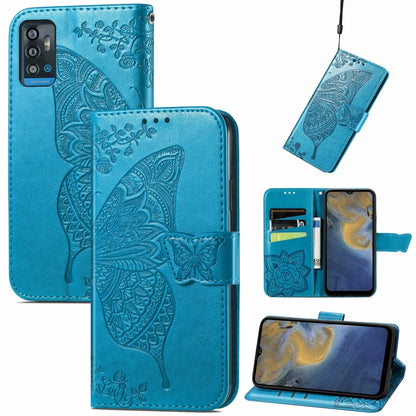 Butterfly Love Flowers Embossed Horizontal Flip Leather Case with Holder & Card Slots & Wallet & Lanyard, For Nokia C01 Plus, For Nokia XR20, For Oukitel C21, For OnePlus Nord 2 5G, For ZTE Blade A51, For ZTE Blade A71