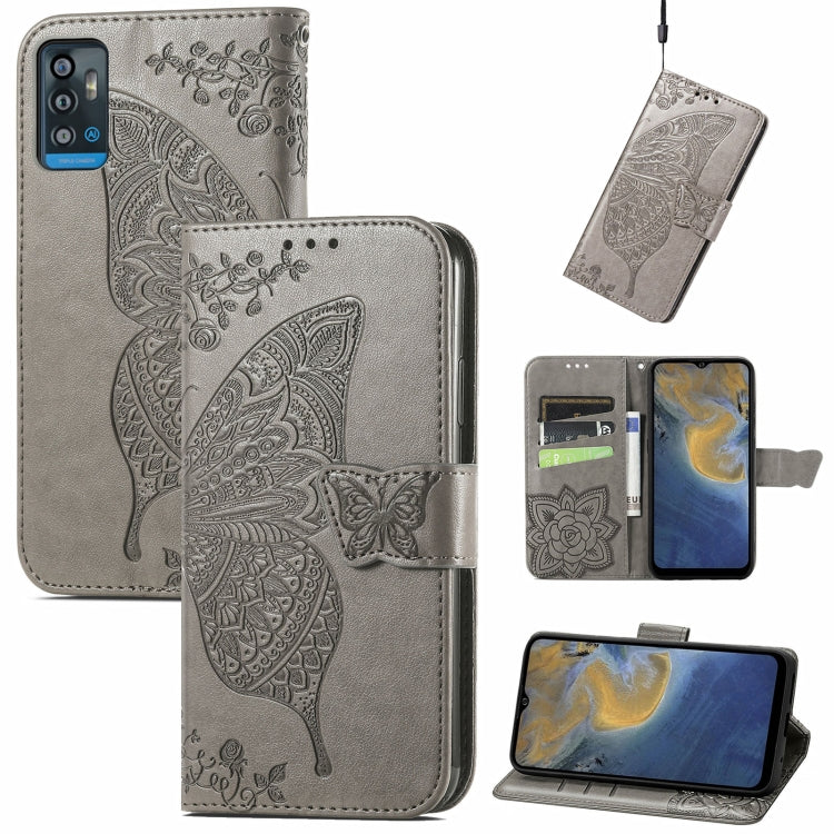 Butterfly Love Flowers Embossed Horizontal Flip Leather Case with Holder & Card Slots & Wallet & Lanyard, For Nokia C01 Plus, For Nokia XR20, For Oukitel C21, For OnePlus Nord 2 5G, For ZTE Blade A51, For ZTE Blade A71