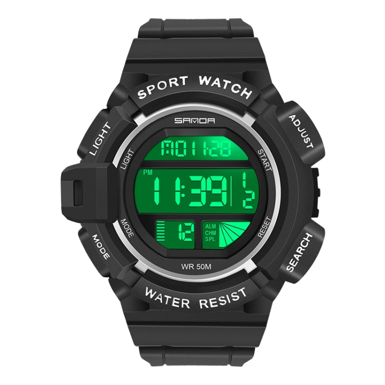 SANDA 2106 LED Digitalanzeige Leuchtender Wecker Herren Outdoor Sport Elektronische Uhr