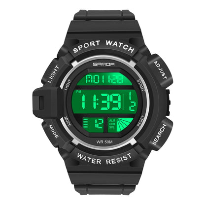 SANDA 2106 LED Digitalanzeige Leuchtender Wecker Herren Outdoor Sport Elektronische Uhr